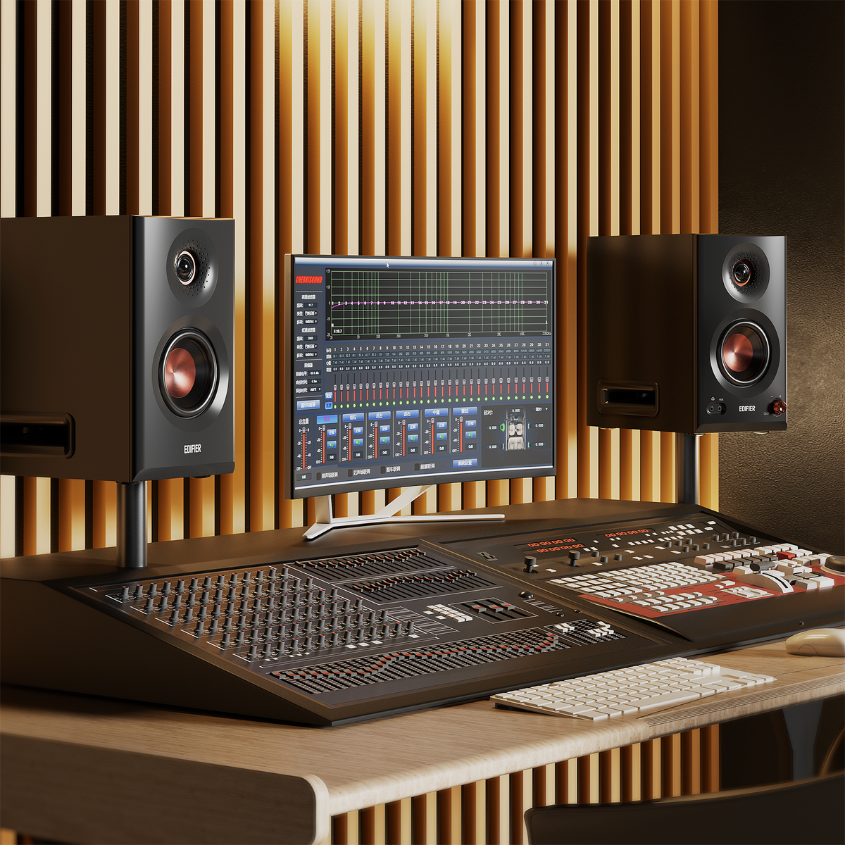 Altavoces de monitor de estudio autoamplificados MR5 Tri-Amplificados