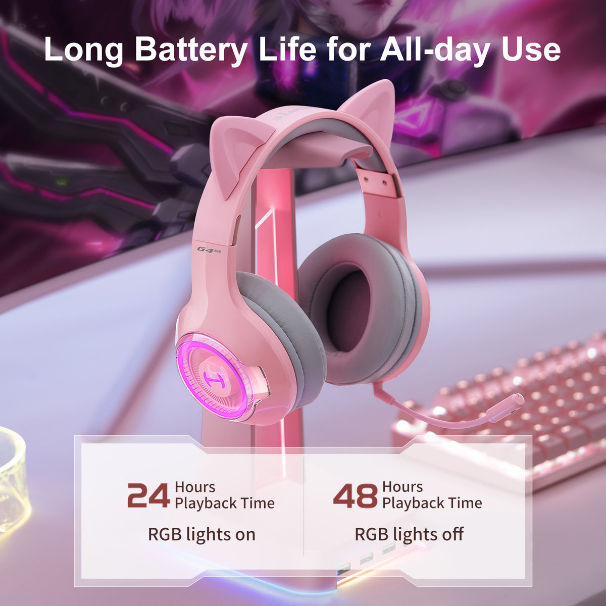 Auriculares inalámbricos para juegos G4BT de baja latencia